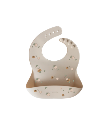 Bavoir en Silicone Abricot - Zakuw