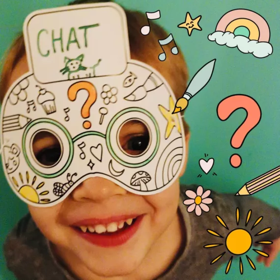 Pack de 3 masques "Qui suis-je?" - Drôles de bouilles