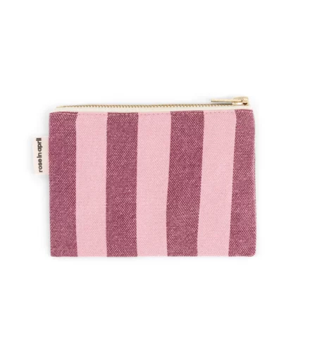 Porte-Monnaie Marie Rayé Burgundy/Bubble Pink - Rose In April