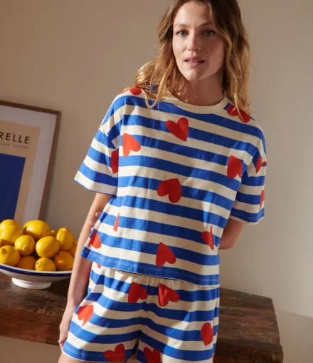 Pyjama Marinière Coeurs Femme - We Are Jolies