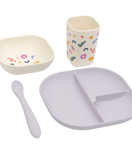 Set Repas Confetti Lilas - The Cotton Cloud