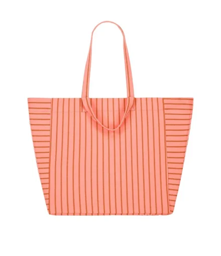 Sac Cabas Elisa Rayures Pecan/Corail - Rose In April