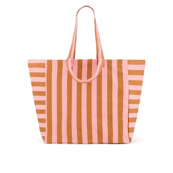 Sac Cabas Elisa Rayures Strawberry/Caramel - Rose In April