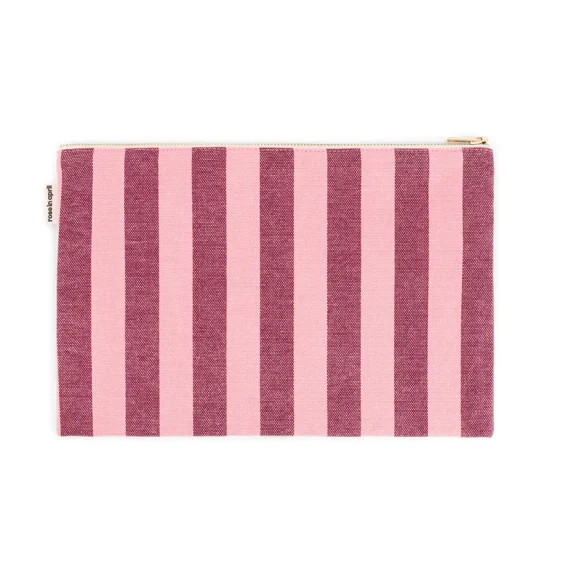 Pochette Lili Rayures Burgundy/Bubble Pink - Rose In April