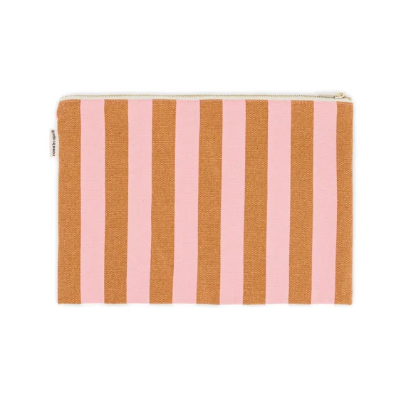Pochette Lili Rayures Strawberry/Caramel - Rose In April
