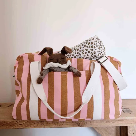 Sac à Langer Raphaël Rayures Caramel - Rose In April – Image 4