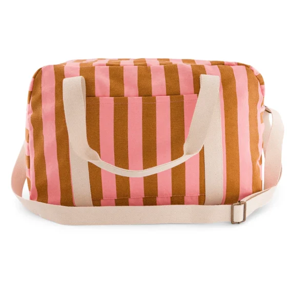 Sac à Langer Raphaël Rayures Caramel - Rose In April