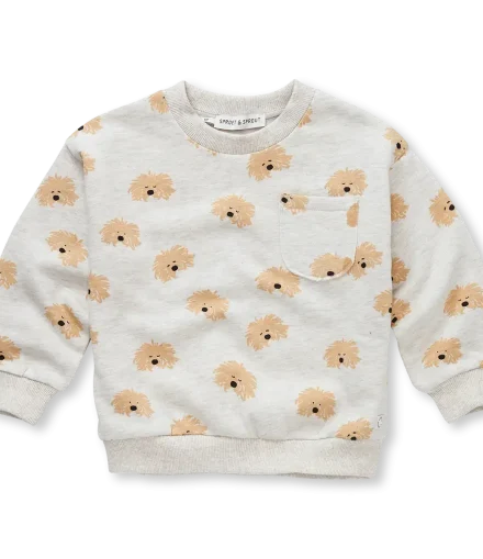 Sweat Moustache Dog Print - Sproet and Sprout