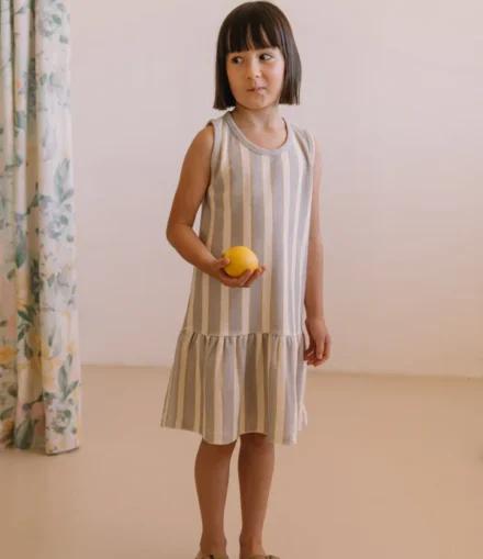 Robe Playa Blue Golden Stripes - Studio Bohème