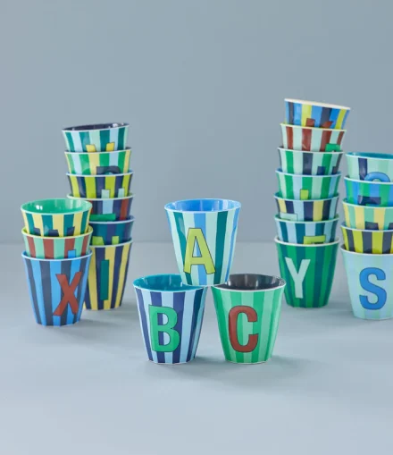 Gobelet Médium Rayé/Tons de Bleu - Rice