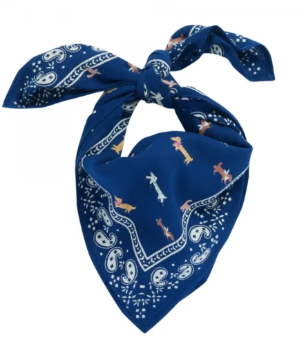 Foulard Indien Teckel Indigo - Bonheur du jour