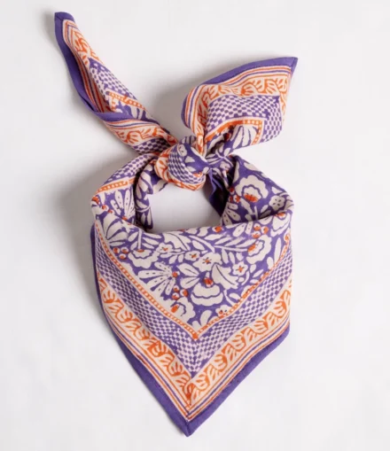 Foulard Indien Iris Violine - Bonheur du jour