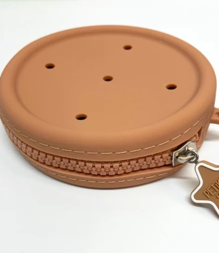 Porte-monnaie perforé personnalisable camel - Petit Kids