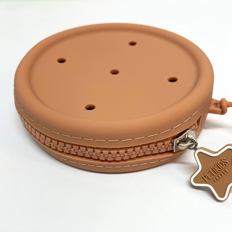 Porte-monnaie perforé personnalisable camel - Petit Kids