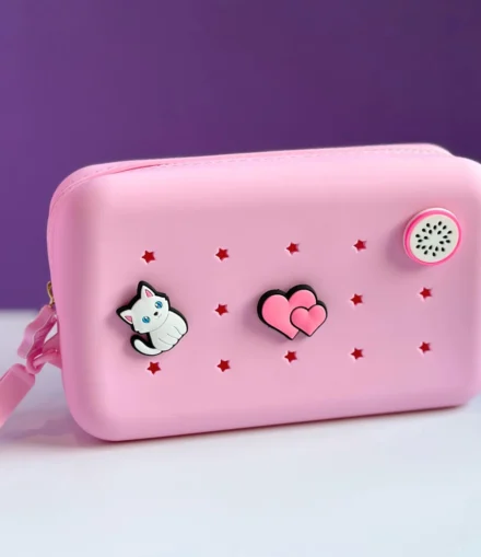 Trousse perforée à personnaliser rose - Petit Kids