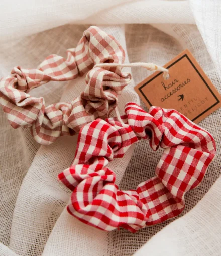 Lot de 2 Chouchous Vichy - Gentil Coquelicot