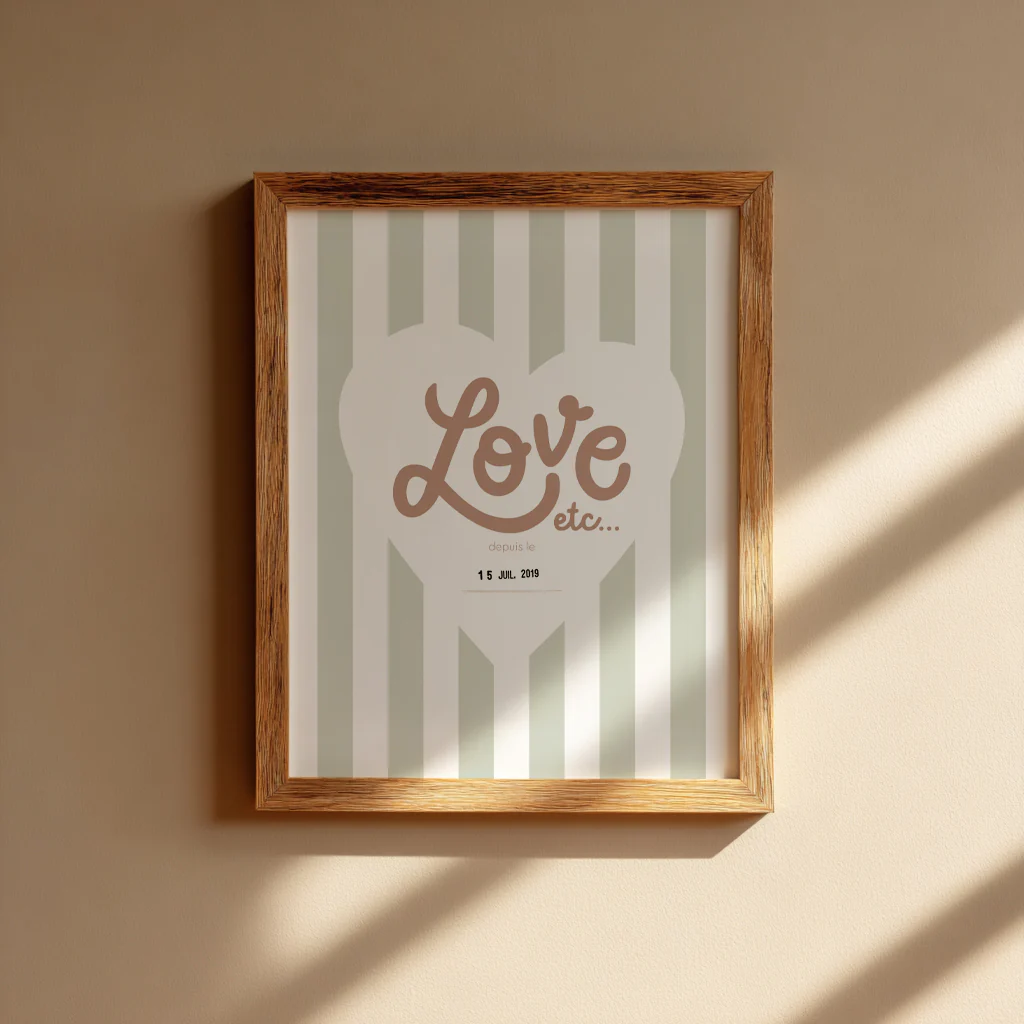 Affiche Love etc... Rayures - Les Petites Dates