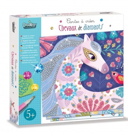Cartes à créer "Chevaux de diamants" - Créa Lign'