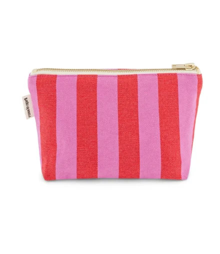 Trousse Sofia Rayures Orchidée/Rouge - Rose In April