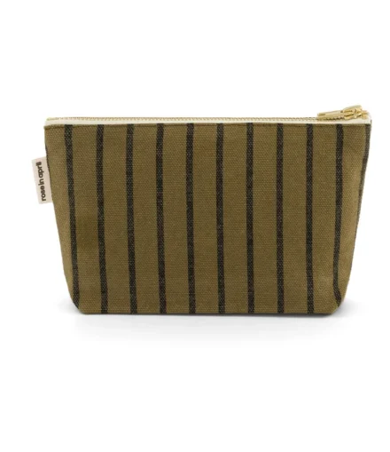 Trousse Sofia Rayures Tennis Olive - Rose In April