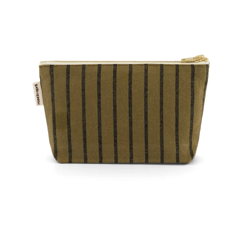 Trousse Sofia Rayures Tennis Olive - Rose In April