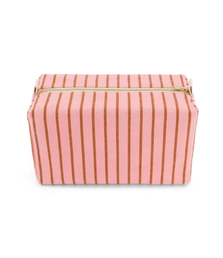 Trousse de Toilette Vic Rayures Tennis Pecan/Strawberry - Rose In April