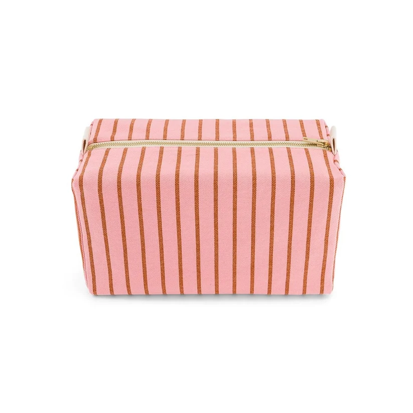 Trousse de Toilette Vic Rayures Tennis Pecan/Strawberry - Rose In April